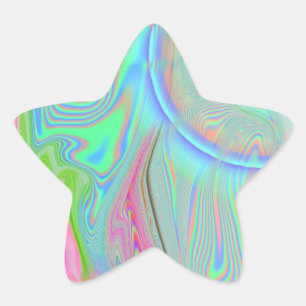 Stickers 2.0 étoiles psychédélique (20 par feuille