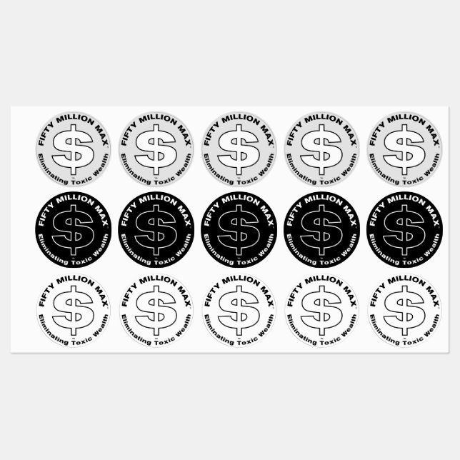 Stickers 50 Million Max™ Dollar Logo 1,5" (30) (Feuille)