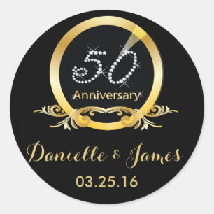 Stickers 50e Anniversaire - Gold Round