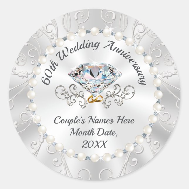 Stickers 60e Anniversaire pour Favors, Enveloppes (Devant)