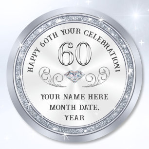 Stickers 60e anniversaire pour les faveurs, ou Ann