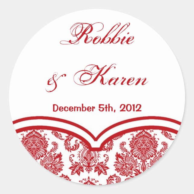 Stickers 6 - 3" Favoriser Rouge Crimso Blanc Damas (Devant)