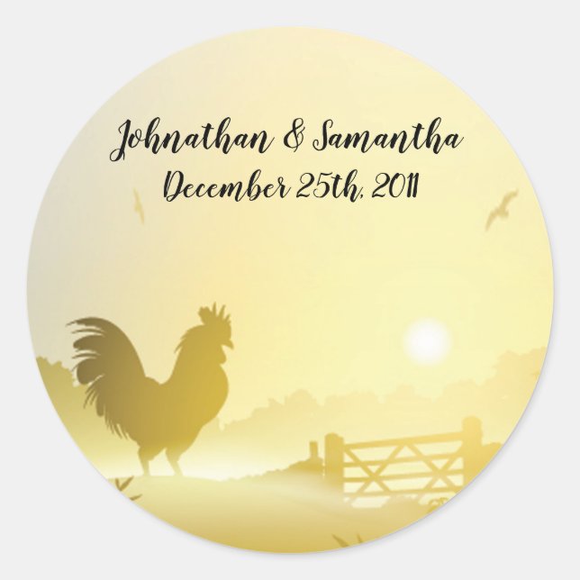Stickers 6 - 3" Favoriser Sunny Morning Farm Pays (Devant)