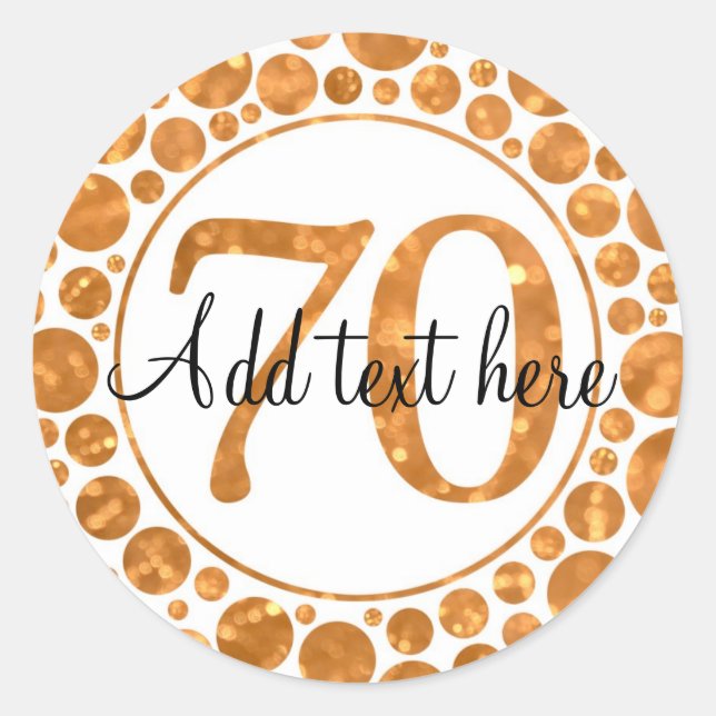 Stickers 70 In Gold - 70th Birthday Party (Devant)