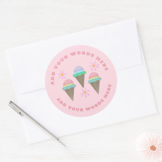 Stickers à cône de crème glacée personnalisés