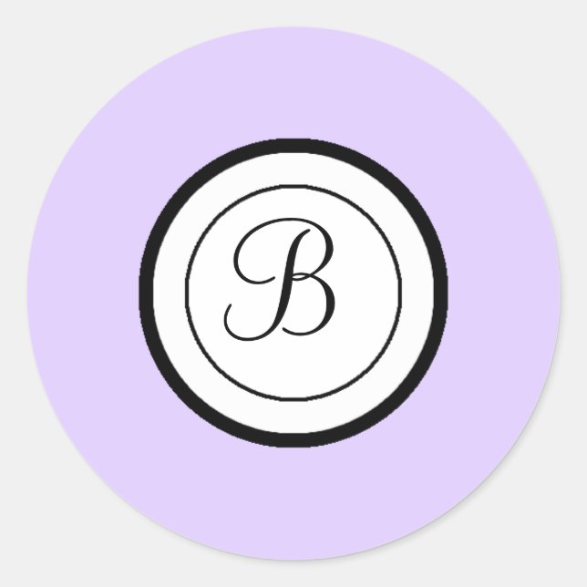 Stickers à enveloppe de lavande Monogramme B (Devant)