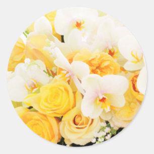 Stickers à enveloppe florale jaune et blanc
