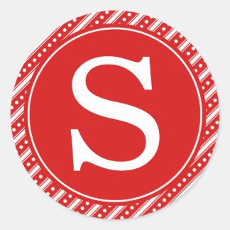 Stickers à enveloppe rouge de Noël avec Monogramme