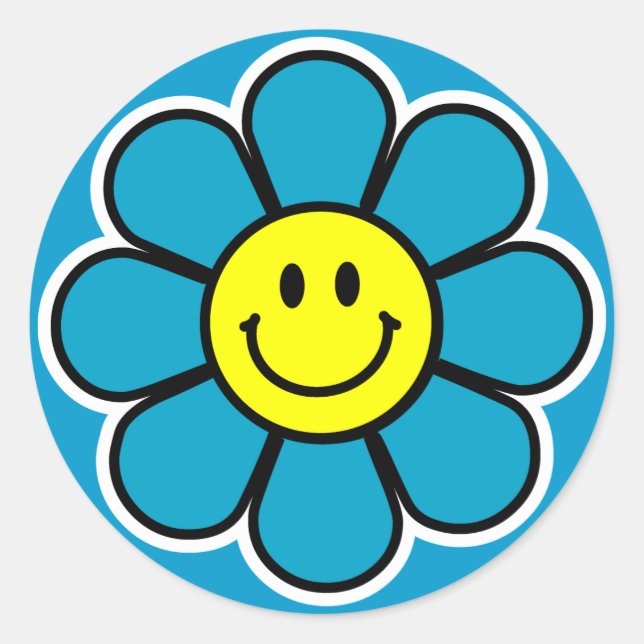 Stickers à fleurs (bleu) (Devant)