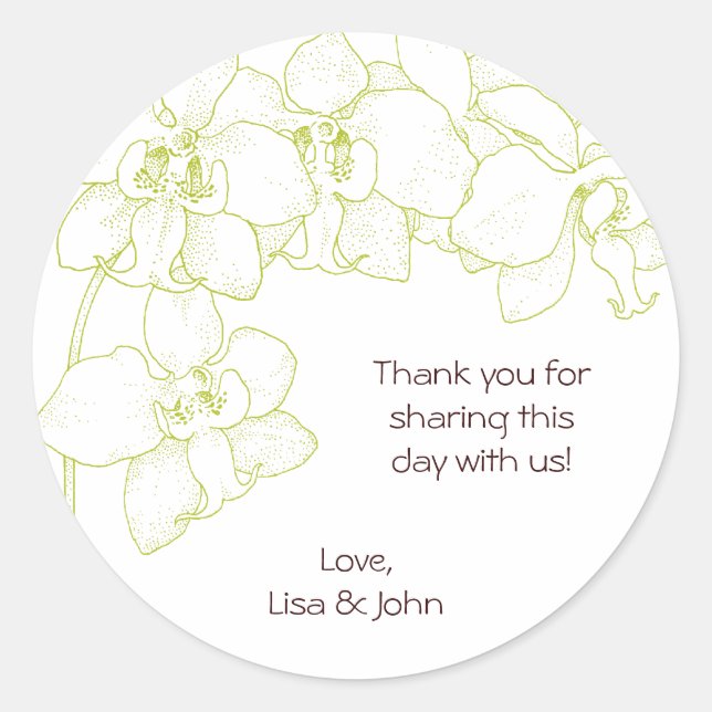 Stickers à fleurs d'orchidées de Cymbidium (Devant)