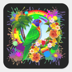 Stickers à perroquets Rainbow Lorikeet