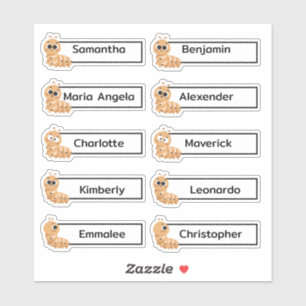 Stickers à plusieurs noms de chenilles Cute