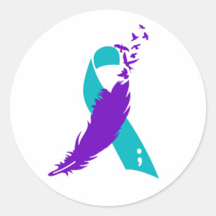 Stickers à ruban Semicolon Sensibilisation au suic