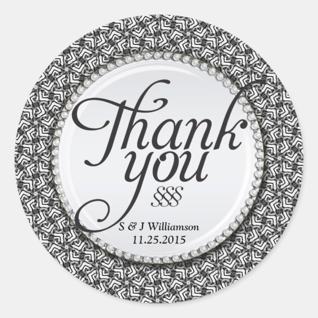 Stickers Abstraits en Merci noir et blanc (Devant)