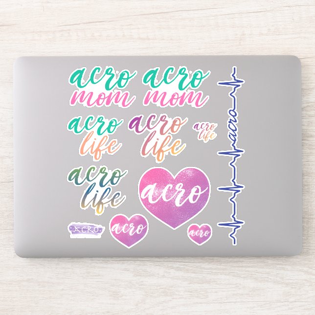 Stickers Acro Life et Acro Mom Vinyl Decal (Ordinateur)