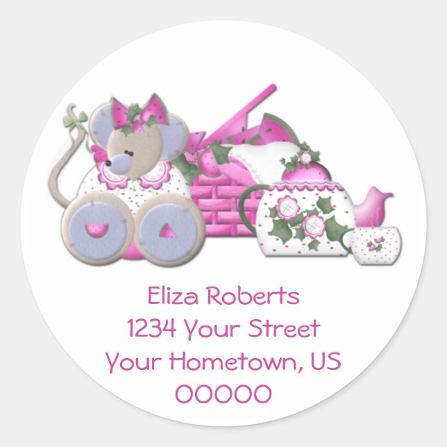 Stickers Adresse de pique-nique souris (Devant)