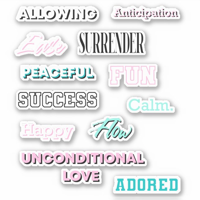 Stickers Affirmation des années 90 (Devant)