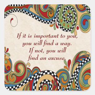 Stickers Affirmation Whimsy Checkerboard