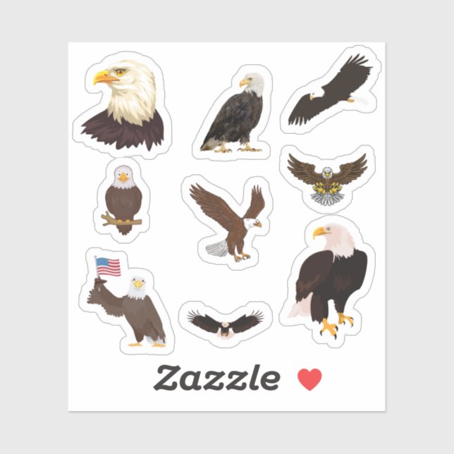 Stickers Aigle Bald (Feuille)
