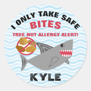 Stickers Alerte allergie aux noix de requin