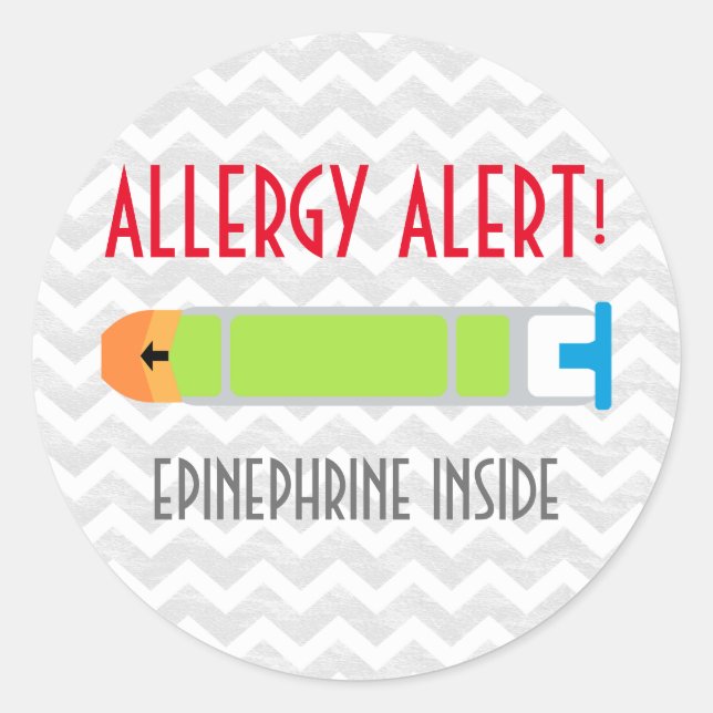 Stickers Alerte aux allergies à l'épinéphrine (Devant)