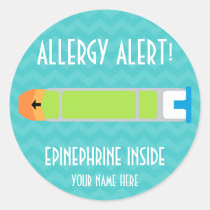 Stickers Alerte aux allergies à l'épinéphrine