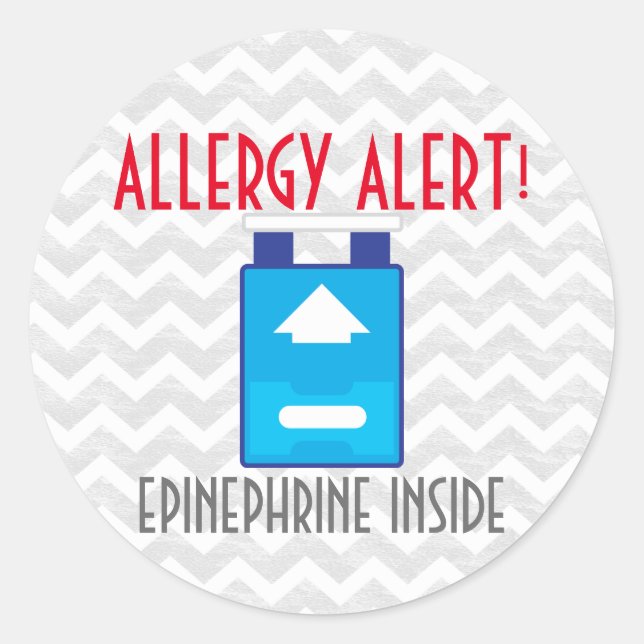 Stickers Alerte aux allergies à l'épinéphrine (Devant)
