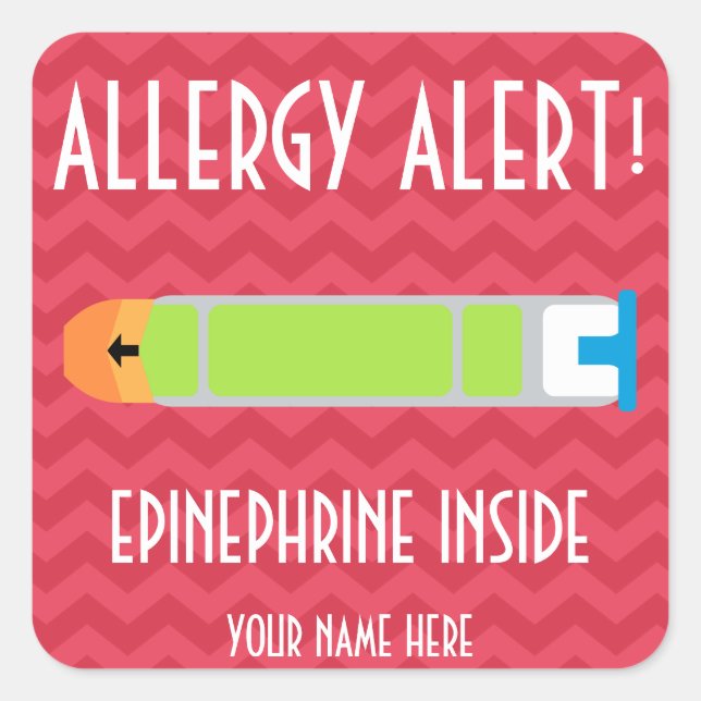 Stickers Alerte aux allergies à l'épinéphrine (Devant)