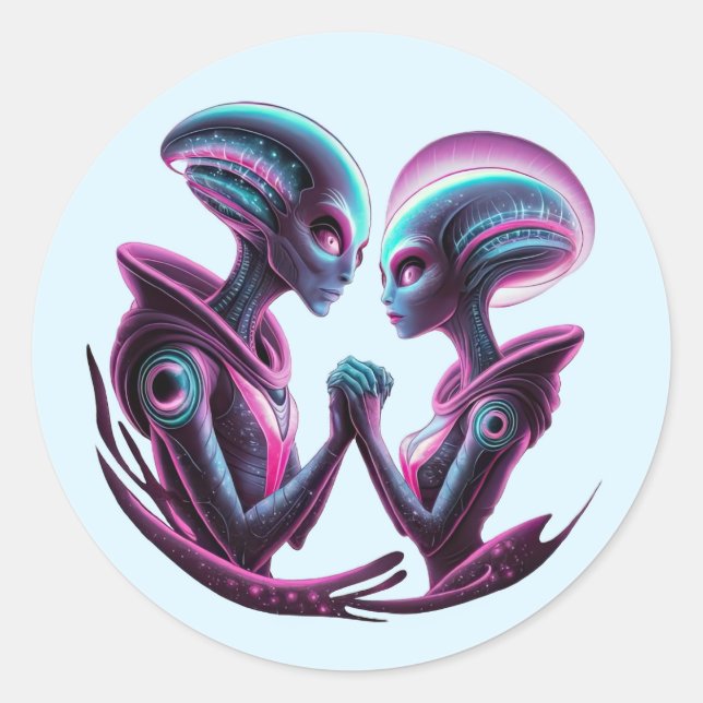 Stickers Alien Couple (Devant)