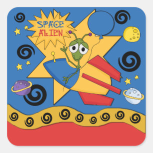 Stickers Alien spatial