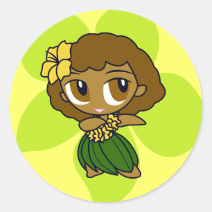 Stickers "Aloha Honeys" en lt. jaune