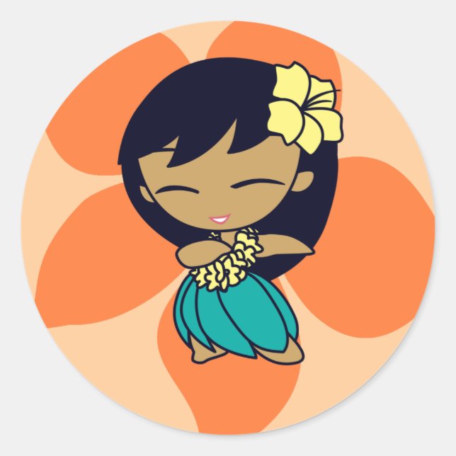 Stickers "Aloha Honeys" en pêche de lt. (Devant)