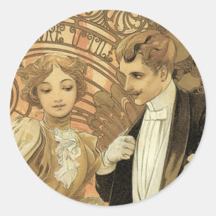 Stickers Alphonse Mucha "Flirt"