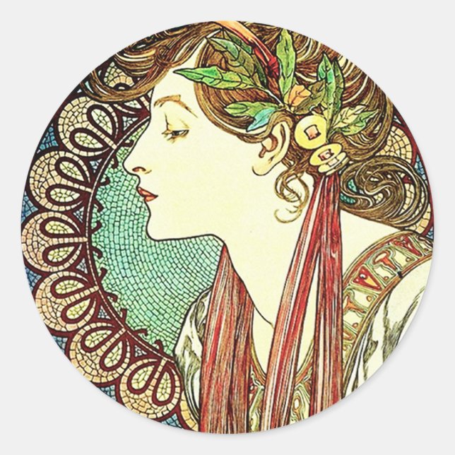 Stickers Alphonse Mucha Laurel (Devant)