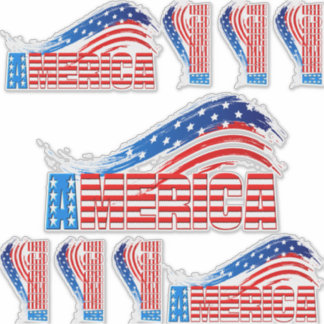 Stickers - AMERICA in Stars and Stripes