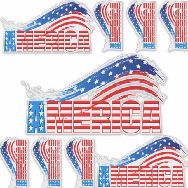 Stickers - AMERICA in Stars and Stripes (Front)