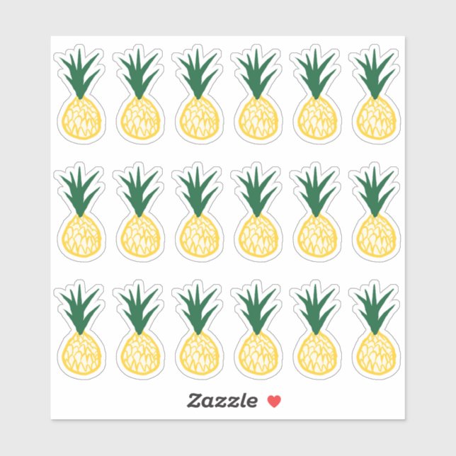 Stickers ananas jaune vif (Feuille)