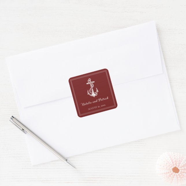 Stickers Ancre Nautique Rouge (Enveloppe)