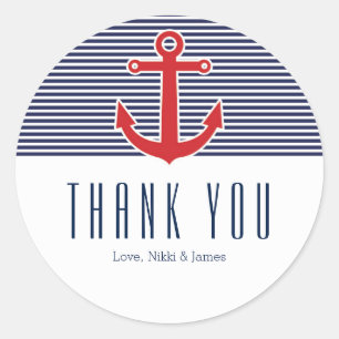 Stickers Ancre rouge bleu et blanc bleu marine