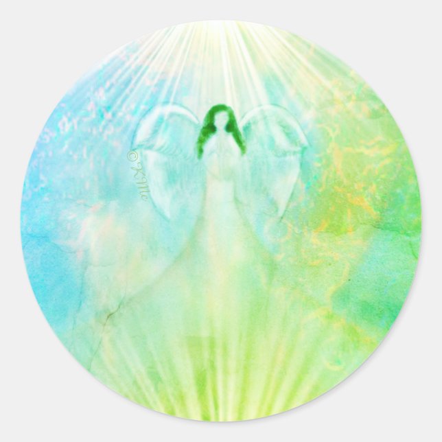 Stickers Angel Green Archangel Raphael (Devant)