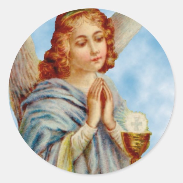 Stickers: Angel Ponders Classic Round Sticker (Front)