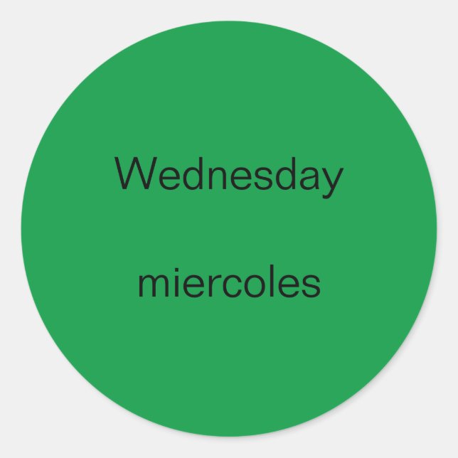 Stickers anglais-espagnol mercredi miercoles (Devant)