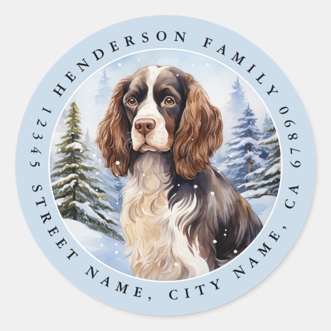 Stickers Anglais Springer Spaniel Round (Devant)