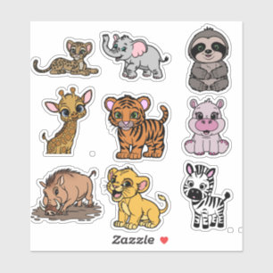 Stickers animaux mignons pour enfants