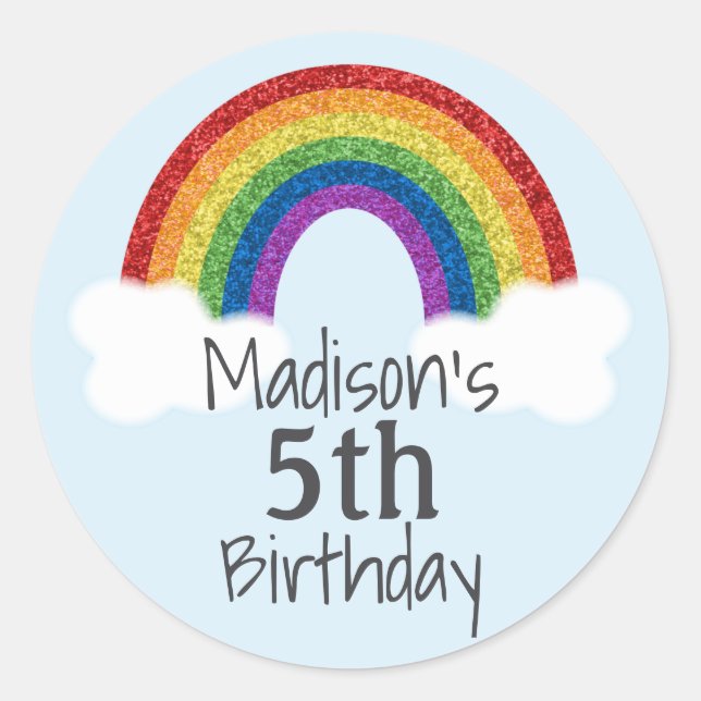 Stickers Anniversaire Arc-en-ciel Favoriser Sticke (Devant)