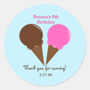 Stickers Anniversaire de crème glacée au chocolat 