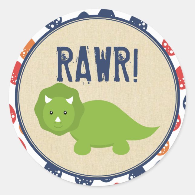 Stickers Anniversaire Dinosaur (Devant)