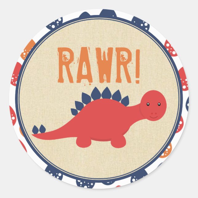 Stickers Anniversaire Dinosaur (Devant)