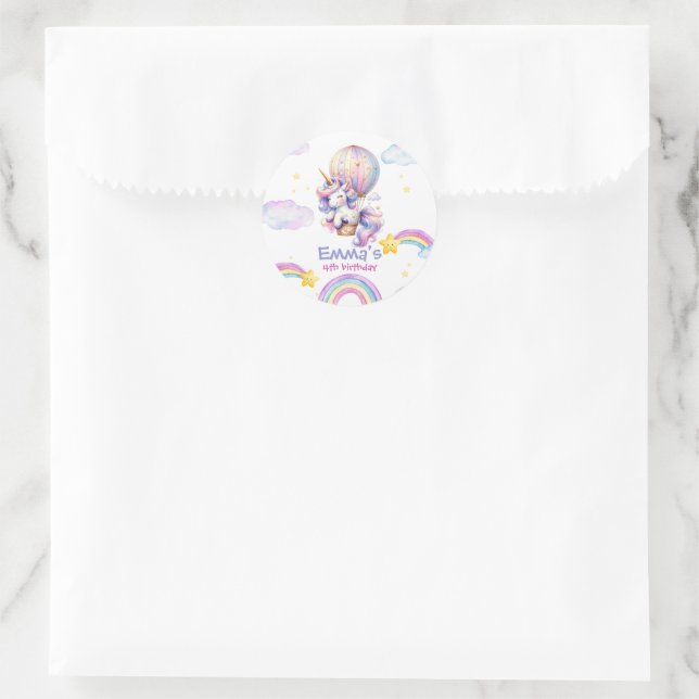Stickers Anniversaire Magique Unicorn Hot Air Ball (Sac)