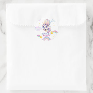 Stickers Anniversaire Magique Unicorn Hot Air Ball